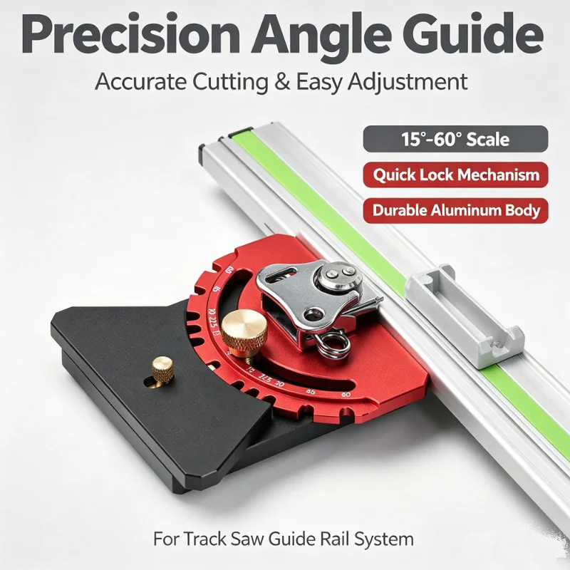 Adjustable Track Saw Guide Square, 0-90 Degree Angle Ruler, Precision Rail Square for Woodworking, Angle Positioning Stop