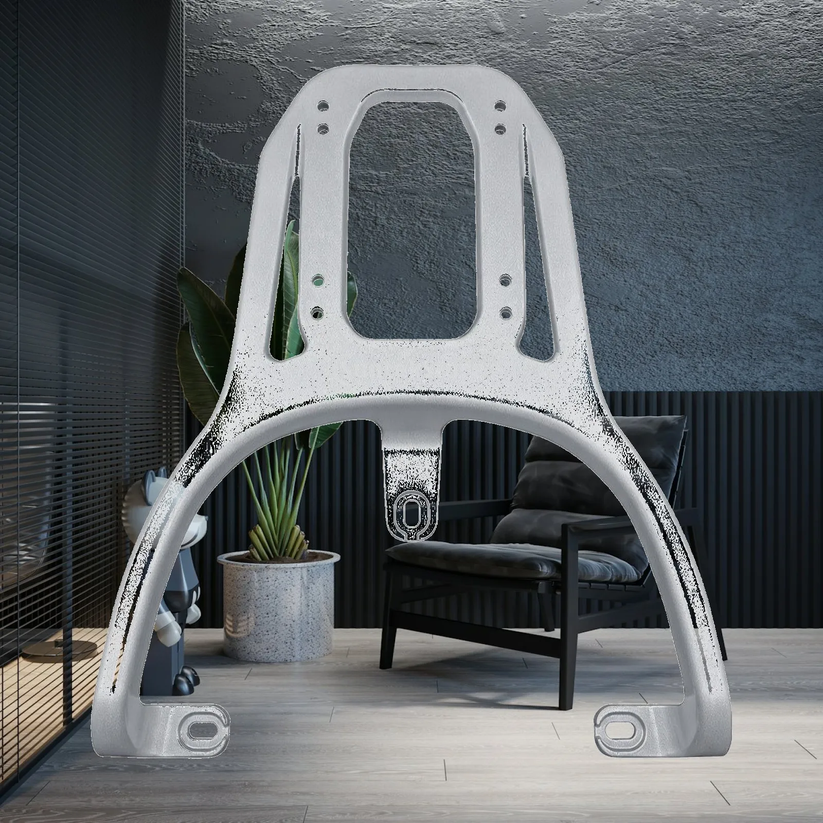 Open Frame Scooter Rear Cargo Rack with Mounting Holes and Adapter for Personal Belongings Transportation