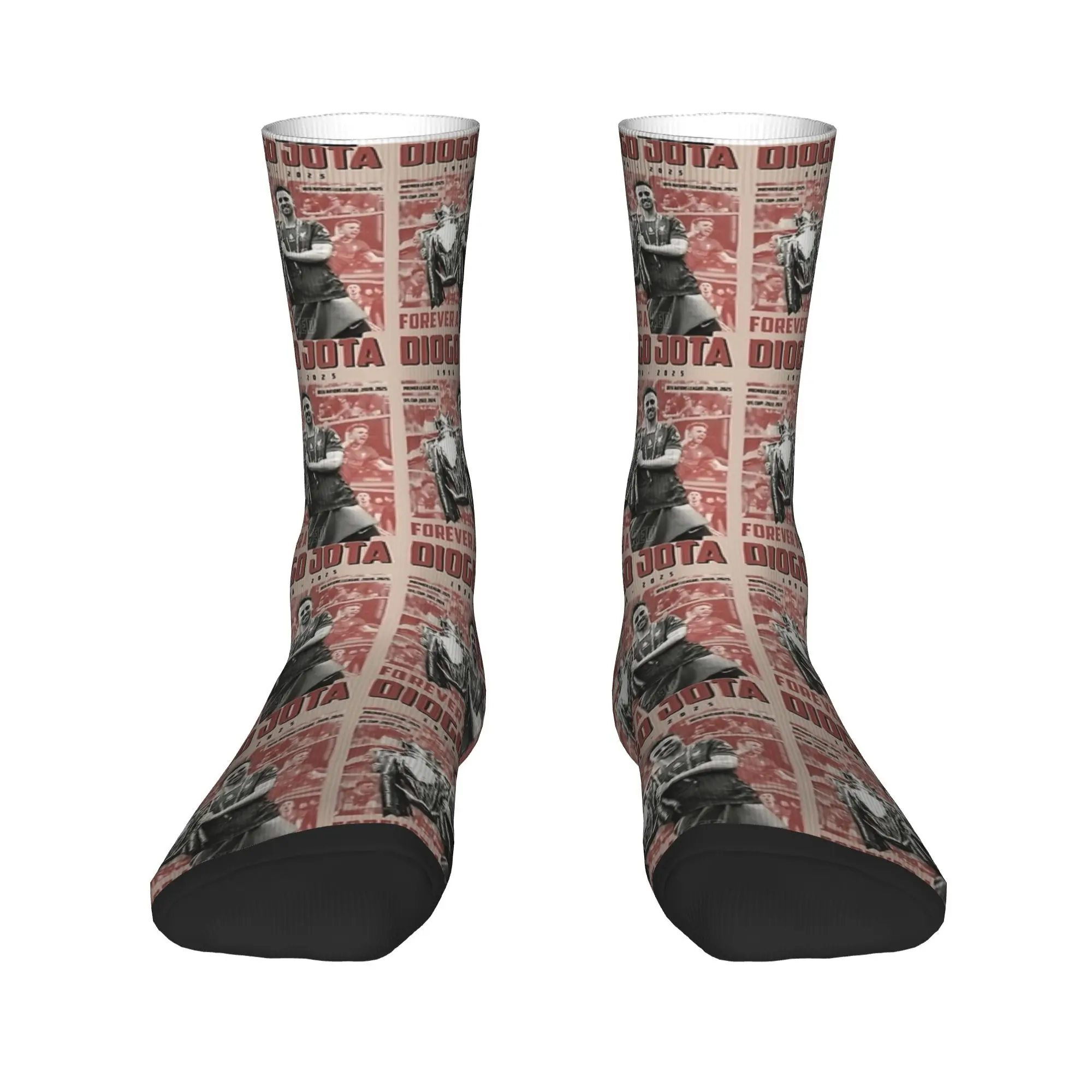 Diogo Jota Forever A calcetines rojos medias divertidas primavera antideslizante mujeres hombres calcetines cómodo patrón correr calcetines deportivos
