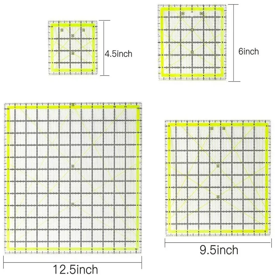 IMZAY1 PCS Square Quilting Ruler Patchwork Ruler Fabric Cutting Ruler Acrylic Quilters Rulers Clear Mark For Quilting And Sewing