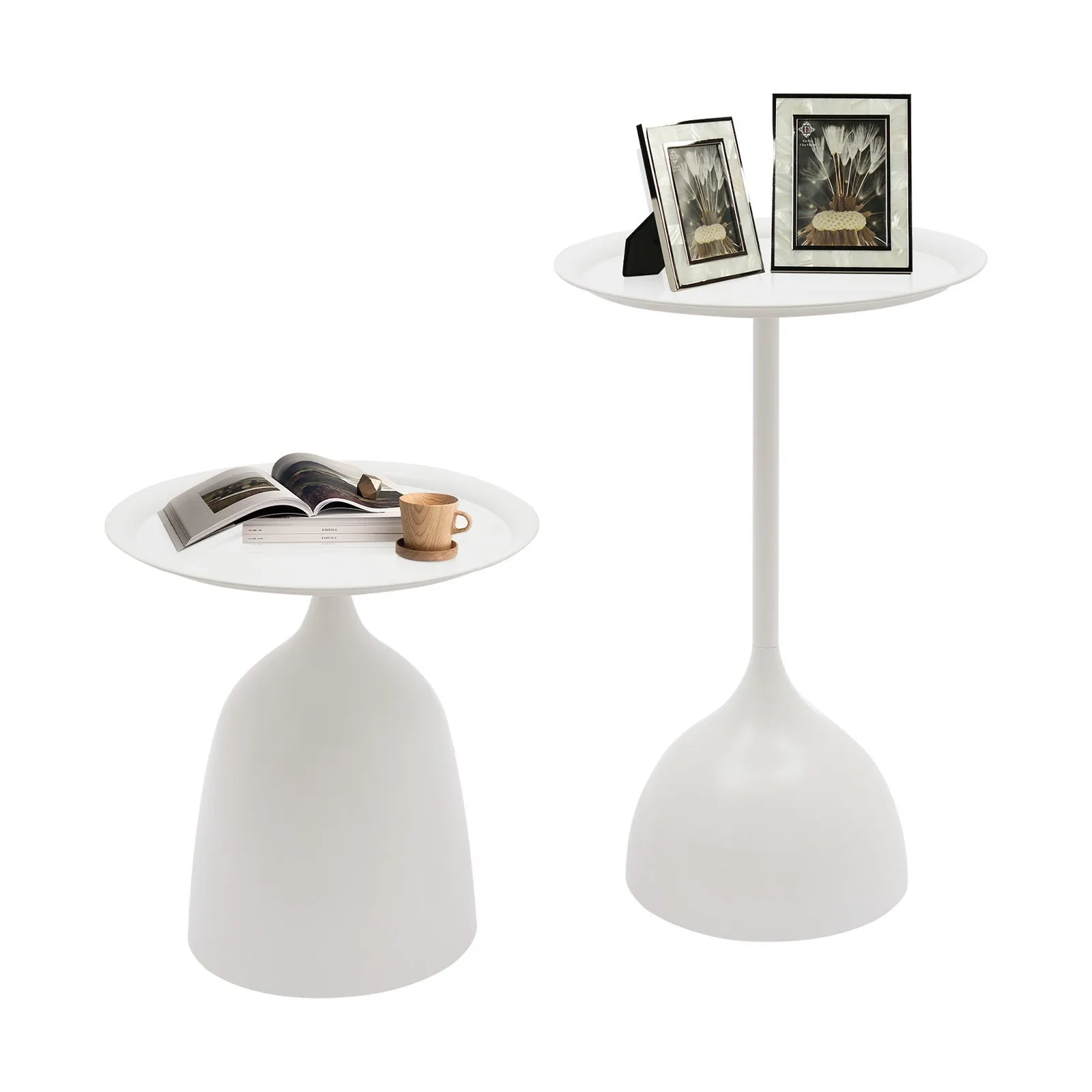 طاولات المقهى، مجموعة طاولات جانبية مستديرة أنيقة للأريكة والقهوة والبار تستخدم طاولات نهاية حديثة بتصميم قاعدة