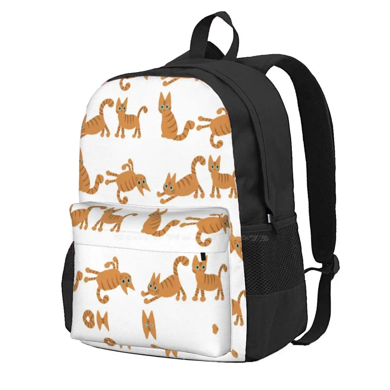 Ginger Tabby Cat Hot Sale Schoolbag Backpack Fashion Bags Ginger Cat Blue Orange Ginger Tabby Cat