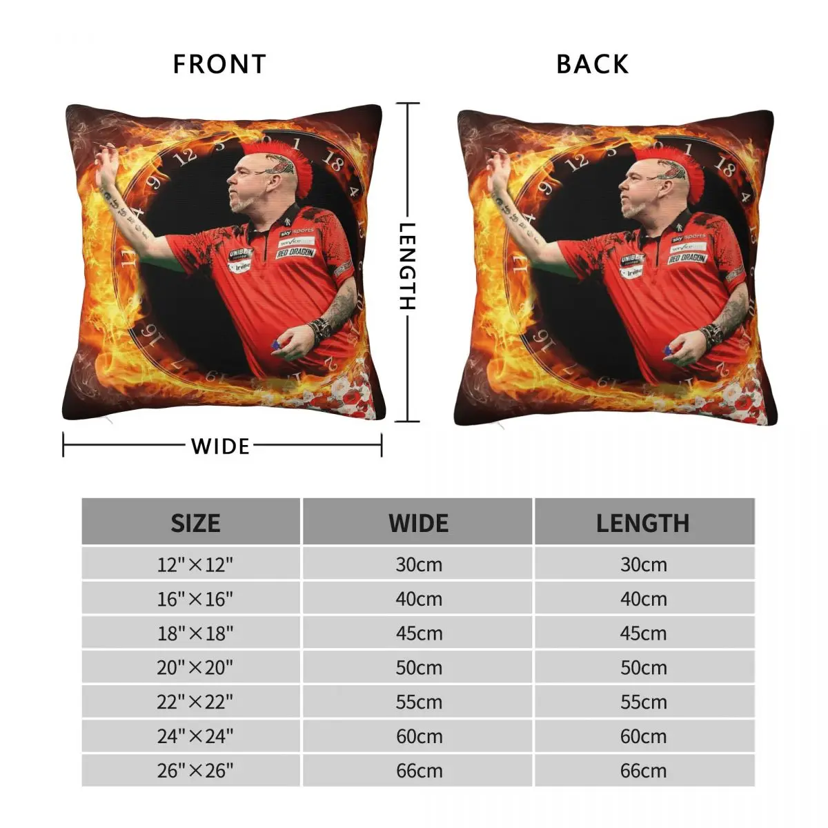 Peter Wright Darts Square Pillowcase Polyester Linen Velvet Printed Zip Decor Pillow Case Room Cushion Cover Wholesale