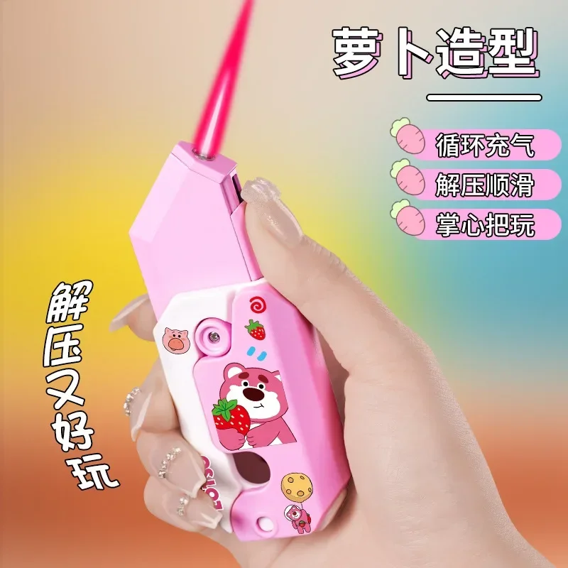 Sanrio Hello Kitty Kuromi Cinnamoroll Anime Cartoon Carrot Knife Straight Towards Lighter Red Flame Windproof Cigarette Lighter