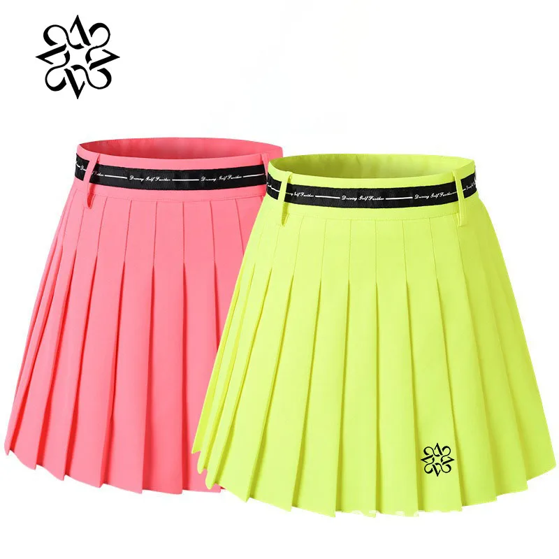 ST ANDREWS 2025 Sports Fitness Outdoor Breathable Short Skirt Women's Elastic High Waist All Match Solid Color Golf Skirt