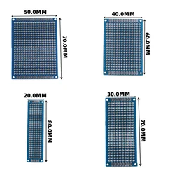 10/20pcs Double Side Circuit Board Prototype Board Blue 2x8cm 3x7cm 4x6cm 5x7cm PCB Boards Kit for DIY Soldering Project