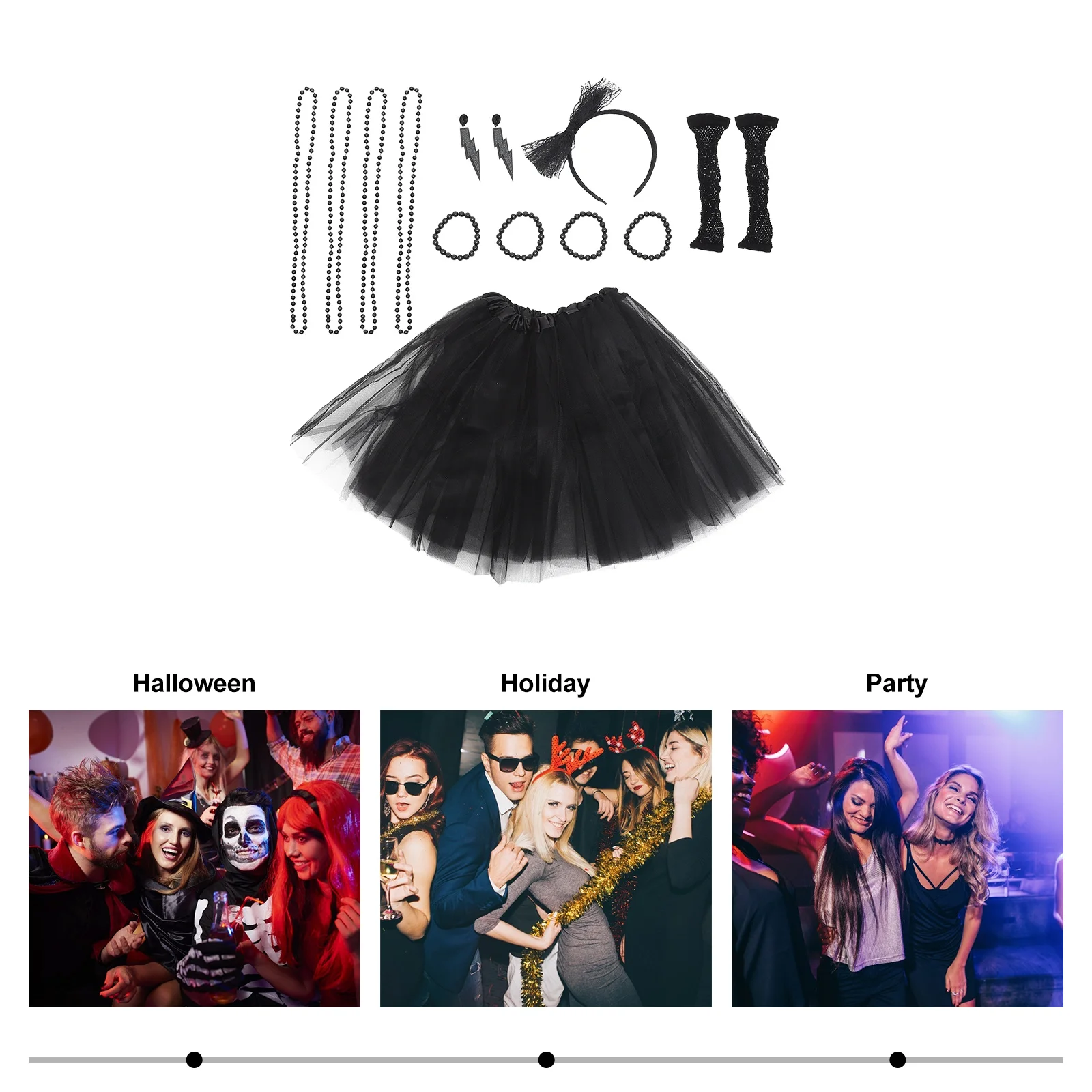 

1 комплект, юбка-пачка, серьги, обруч для волос, креативный легкий нарядный костюм на Хэллоуин, реквизит для вечеринки, аксессуары для косплея