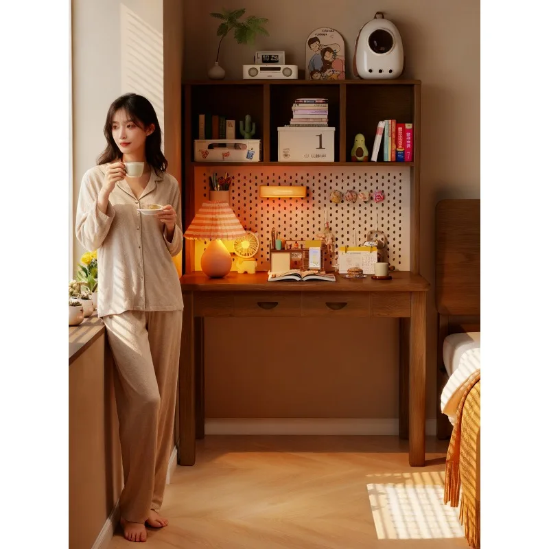 

Bookshelf integrated computer desk bedroom home desk children's study table hole board bedside table