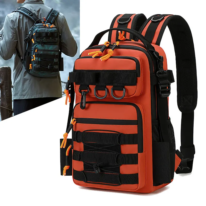 

Outdoor Fishing Lure Bag Tactical Climbing Hunting Camping Backpack with Rod Holder Large Capacity Molle Multifunctional Pack