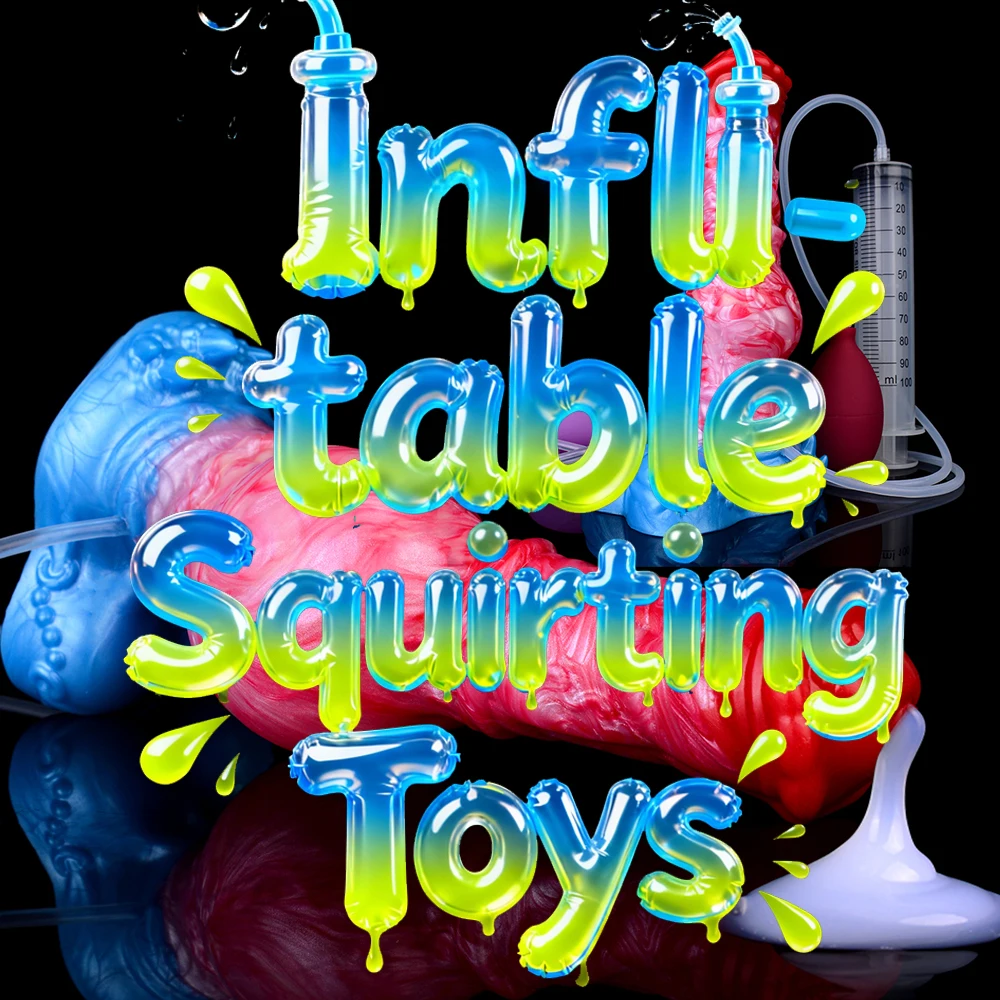 ELKKOST Dildo Kuda Silikon yang Dapat Memancut Cairan, Plug Anal yang Dapat Dipompa dengan Pompa, Dilator Anal, Stimulasi Titik G, Mainan Seks Dewasa