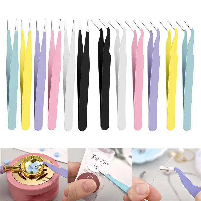 Color Tweezers Macaron Color Creative DIY Scrapbooking Paper Tape Stickers Multi-Function Tool Tweezers Hand Account Accessories