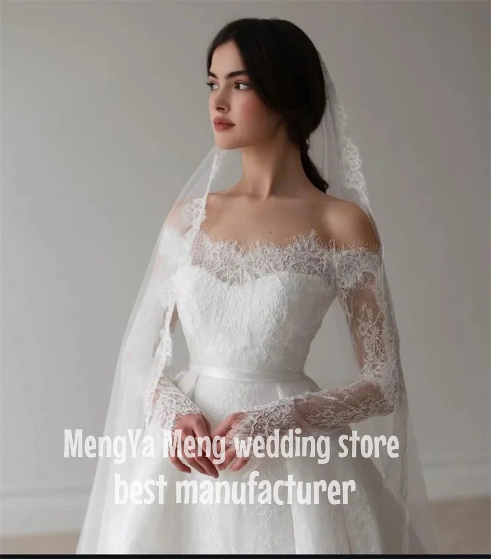 ZHUISHU 2025 ปิดไหล่ชุดแต่งงานลูกไม้ Elegant A Line Sweap Train ชุดเจ้าสาวผู้หญิง Classy ชุดเจ้าสาวที่กําหนดเอง