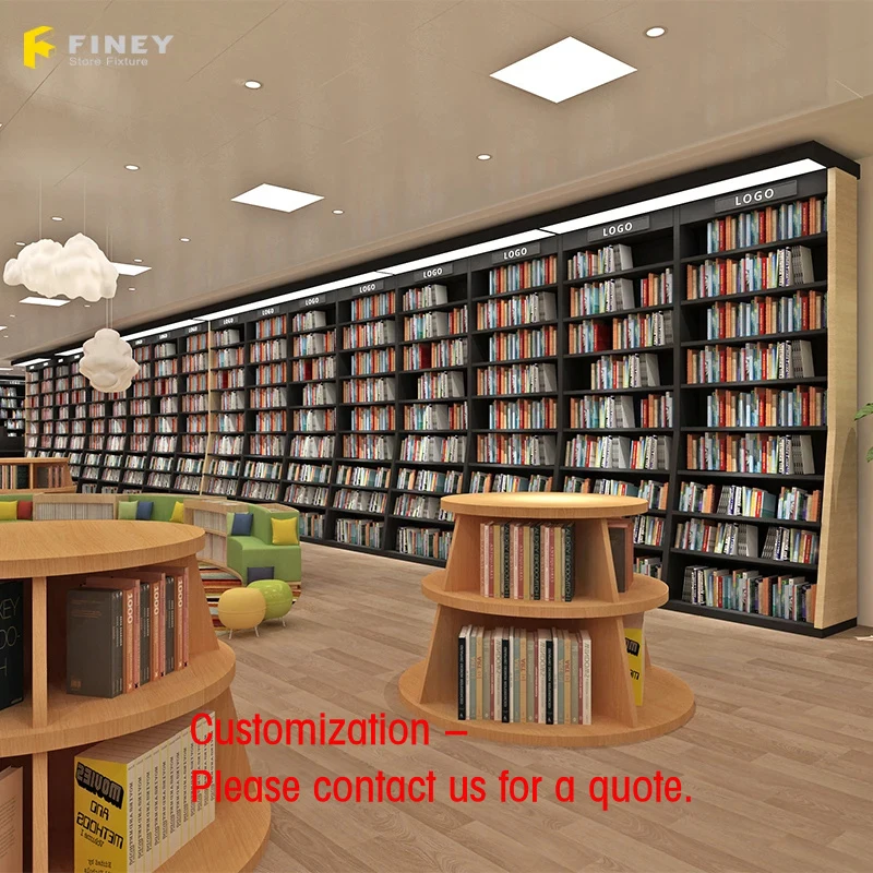 custom.China Supplier Factory Price Retail Modern Library Interior Book Shelves Decoration Design Library Furnitu