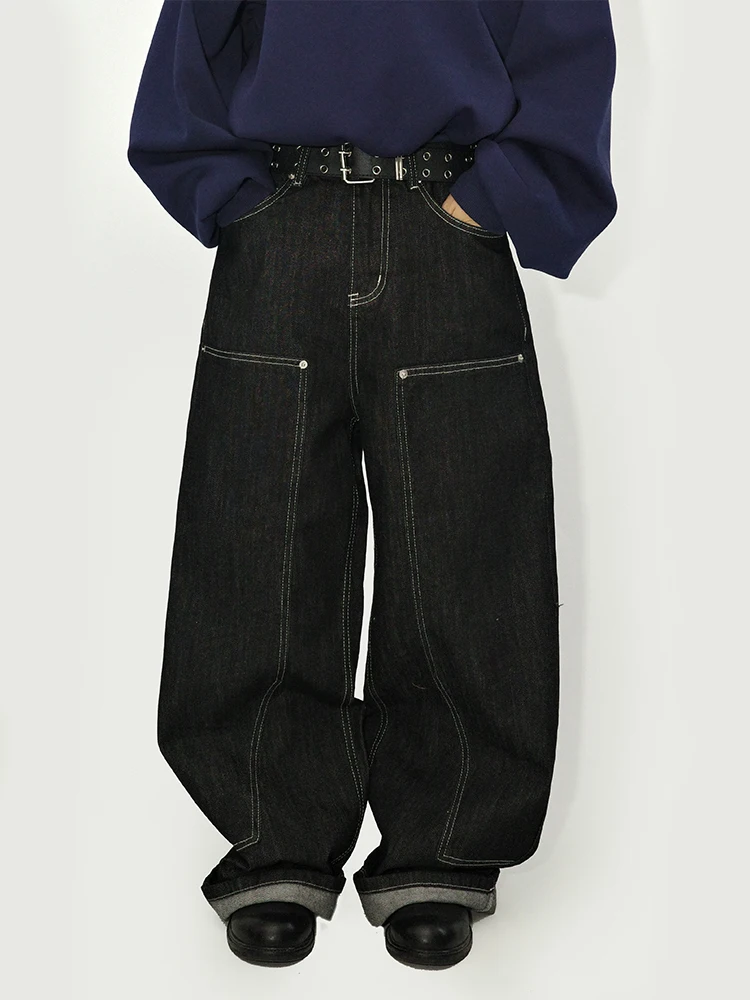 

Gulu Oh, японские широкие брюки в стиле ретро, оригинальные цветные прямые длинные джинсы, свободные джинсовые женские хлопковые брюки с высокой талией