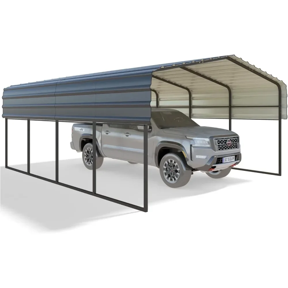 12'x20' Heavy Duty Metal Carport, Multi-Purpose Car Shelter with Galvanized Steel Roof, Upgraded Extra Large Garage for 2 Car