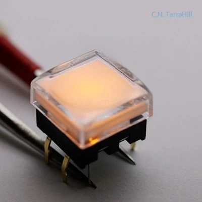 12x12 Crystal Cap Key Switch with LED Light Illuminated Push Button for Control Panel Keyboard