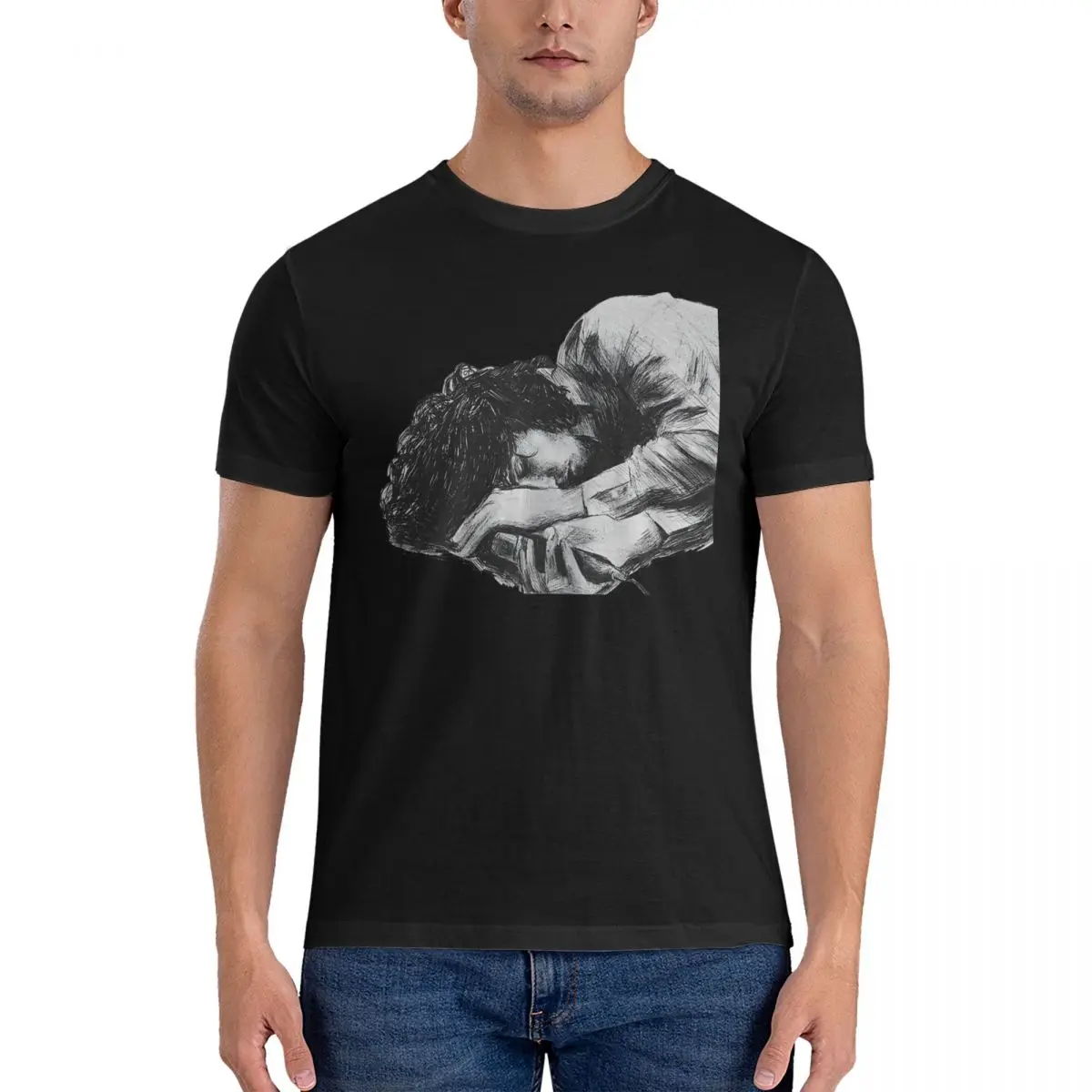 Men's Jim Morrison T Shirts The Doorss 100% Cotton Clothing Casual Short Sleeve Round Neck Tee Shirt Printed T-Shirt