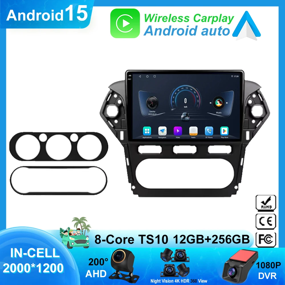 

Auto Radio Android 15 For Ford Mondeo 4 2010 - 2014 Navigation GPS Stereo Multimidia reproductor DVD 2DIN Carplay Screen Dash