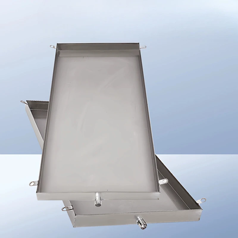 Stainless Steel AC Drain Tray, Outdoor Condensate Drip Pan, Thickened Water Leak Receiver, Anti Rust Corrosion Proof Drip Tray