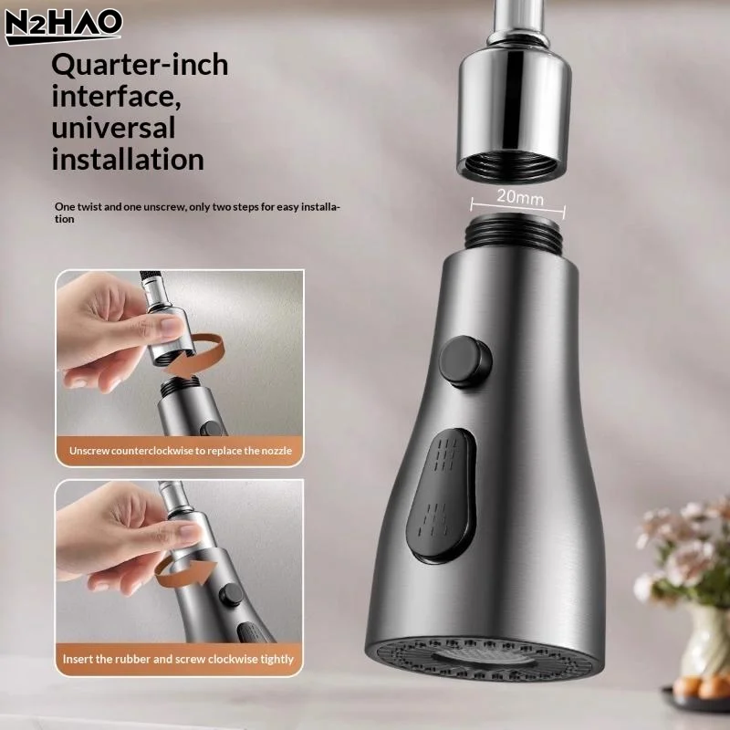 Pull Out Kitchen Sink Faucet Sprayer Head Replacement Nozzle Universal for Mixer Tap Easy Installation Home Upgrade view 5