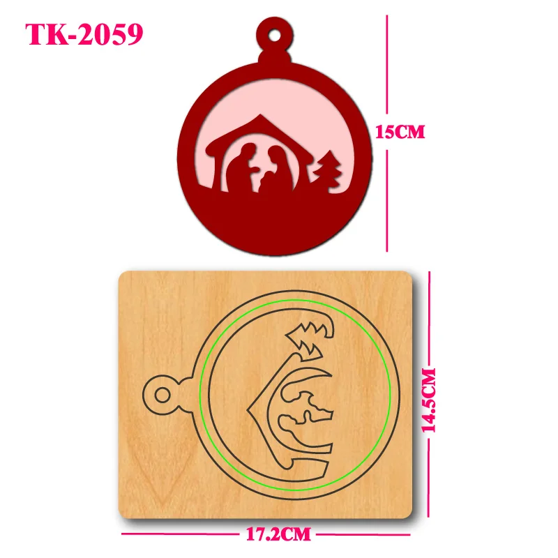 Nativity Scene Ornament Cutting Dies - Wooden Die Cuts for Scrapbooking Christmas Card Making DIY Crafts