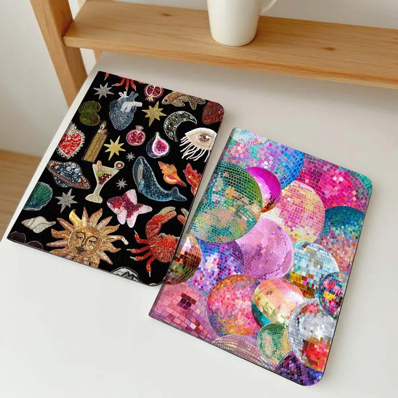 

Cartoon Ocean Animal Patch Tablet Case For Apple iPad Air Pro mini 1 2 3 4 5 6 7 8 9 11 M2 M3 M5 M4 5th 6th 7th 10th 11th Gift