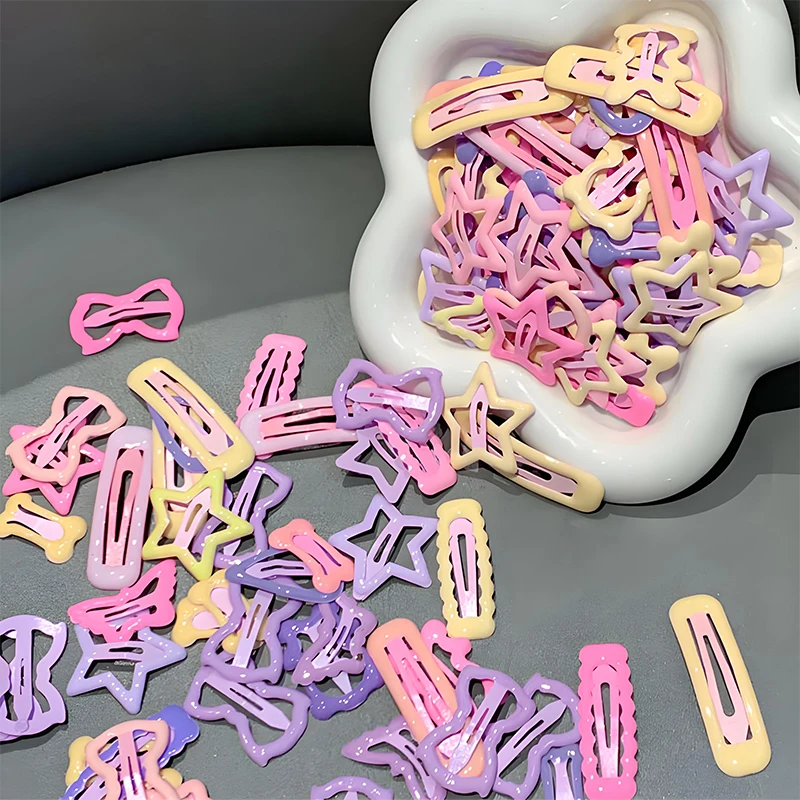 

30/50Pcs Gentle Soft Star Hair Clips Set Non-Pull Barrettes for Baby Girls Toddlers Side Bangs Fine Hair Cute Kids Accessories