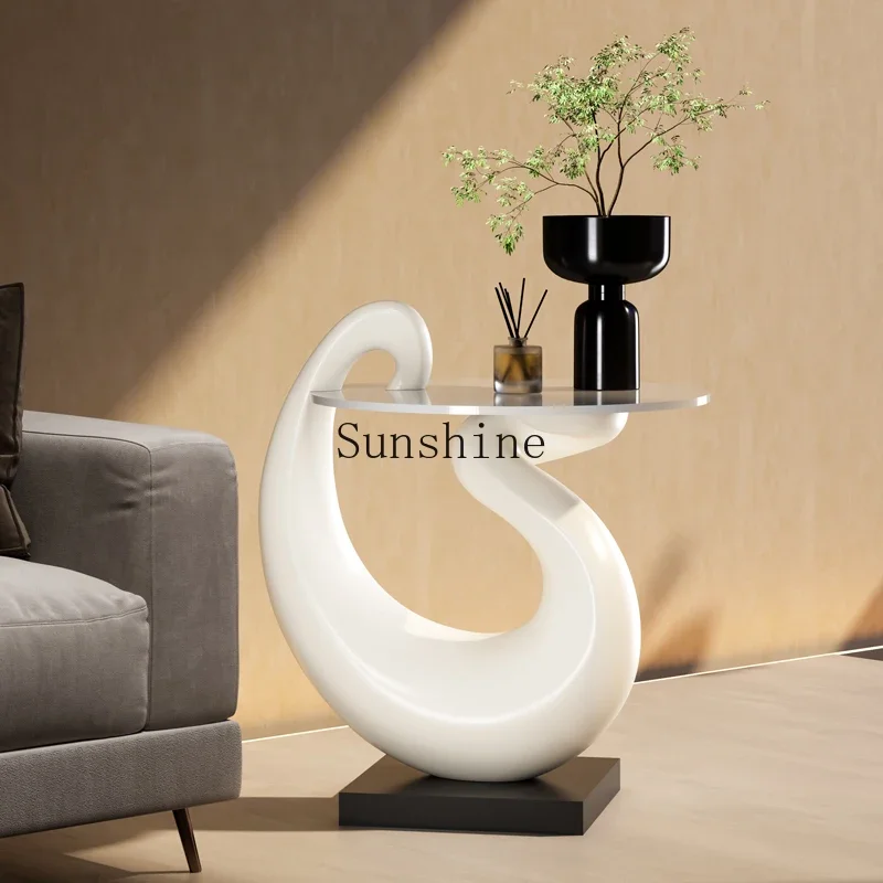 Advanced Italian light luxury design sofa corner few modern cream wind table living room floor ornament