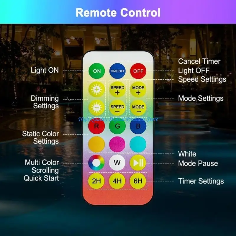 U2JE Color Floating Hot Tub Light with Solar Charging and Water Readout