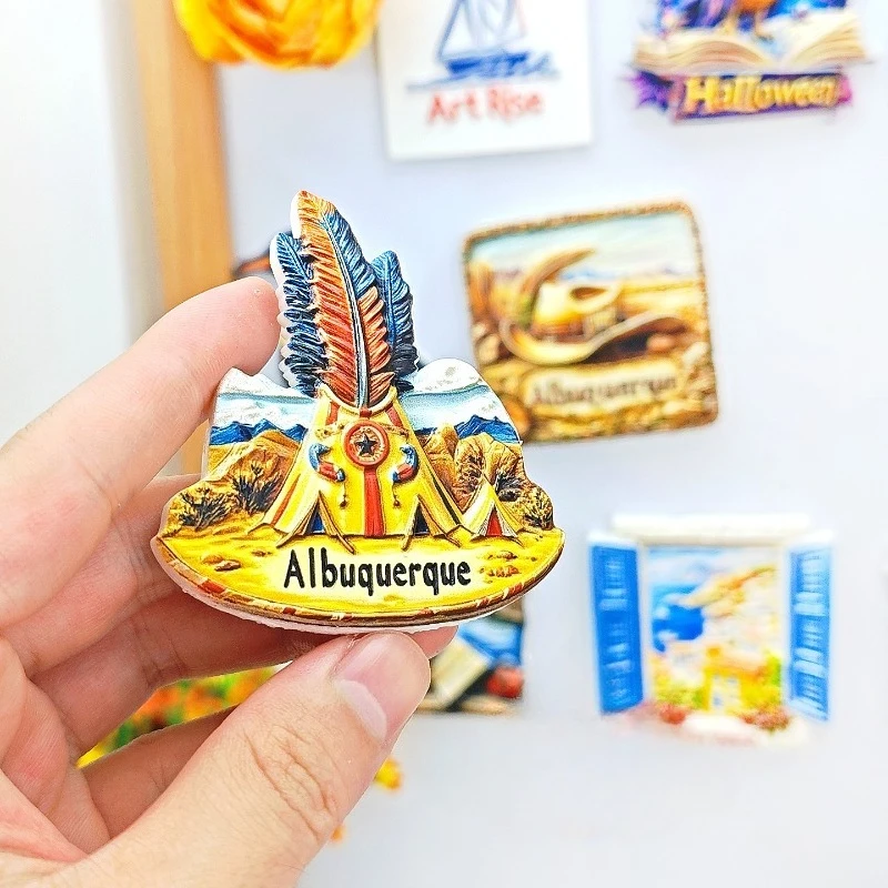 Albuquerque Sand Dunes مغناطيس الثلاجة - ثلاثية الأبعاد نيو مكسيكو تذكارية ديكور المناظر الطبيعية في الصحراء هدية جنوب غرب فريدة مع مغناطيس قوي