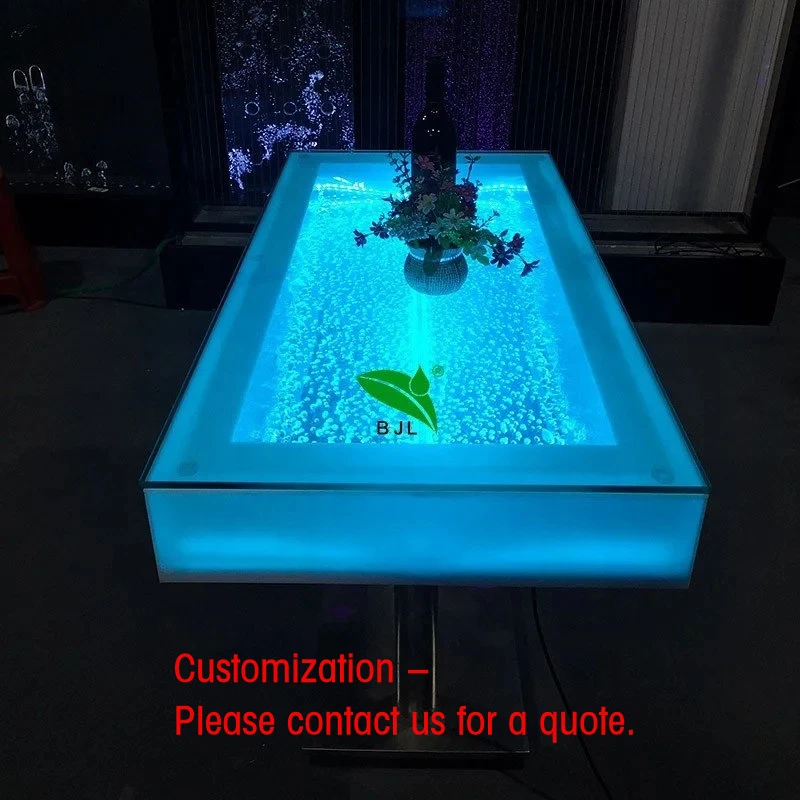custom.Lounge Glowing Furniture Bubble Tabletop Led Multi Color bar Table
