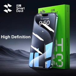 SmartDevil 2/3PCS Anti-fingerprint Tempered Glass Film for iPhone 15Pro Max 14Pro 13 15 Non-full Cover HD Clear Screen Protector