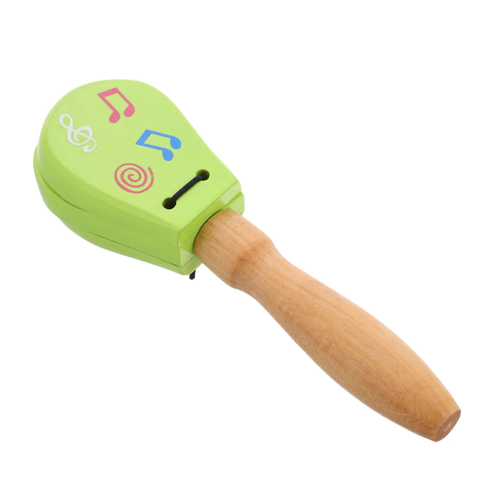 Wooden Castanets Long Handle Educational Percussion Instrument Finger Clapper Music Development Hand Coordination