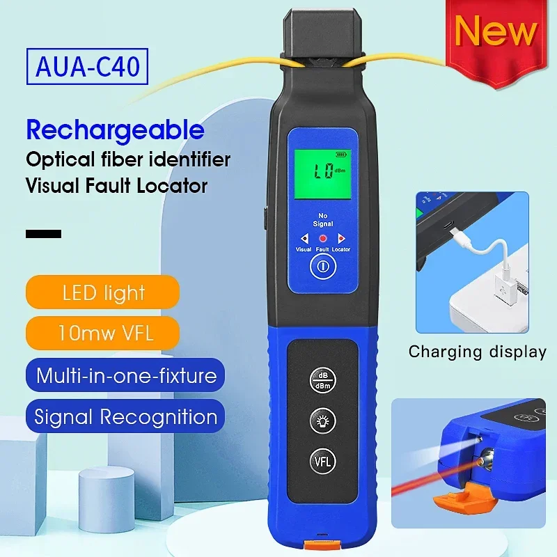 

AUA-C40 Fiber Optic Identifier Live Fiber Optical Identifier with Built in 10mw and LED Visual Fault Locator