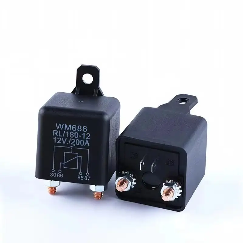 Relé de Potência Automotivo de Alta Corrente 12V 24V 100A 200A para Controle de Partida de Motores de Carros e Caminhões