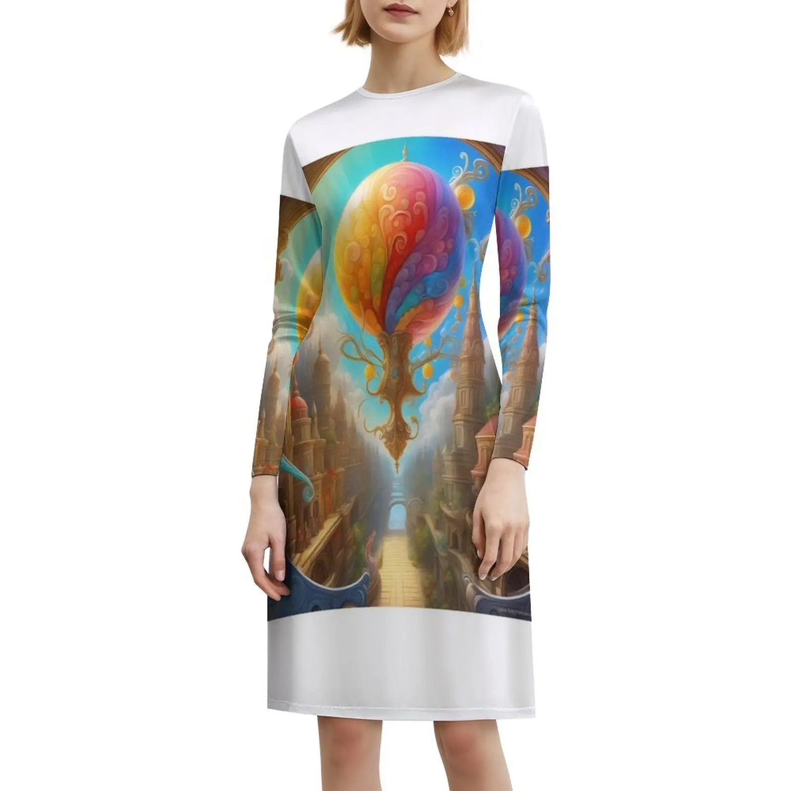 لوحة الأمل فستان سموك الأزهار للنساء الربيع الصيف فستان كاجوال للحزب الأمل التفاوتي السعادة الملونة بهيجة #6