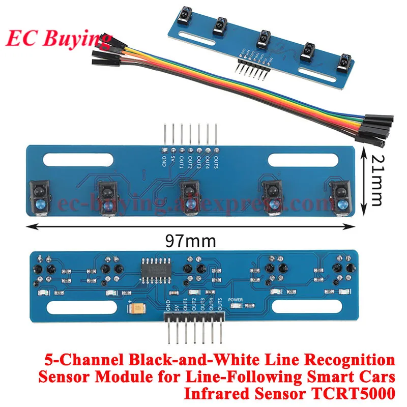 10 Stück/1 Stück TCRT5000 IR Infrarot-Reflexionssensor Hinderniserkennungsmodul Spurverfolgungssensor Tracking-Modul QRE1113 Sensor – Detail 24