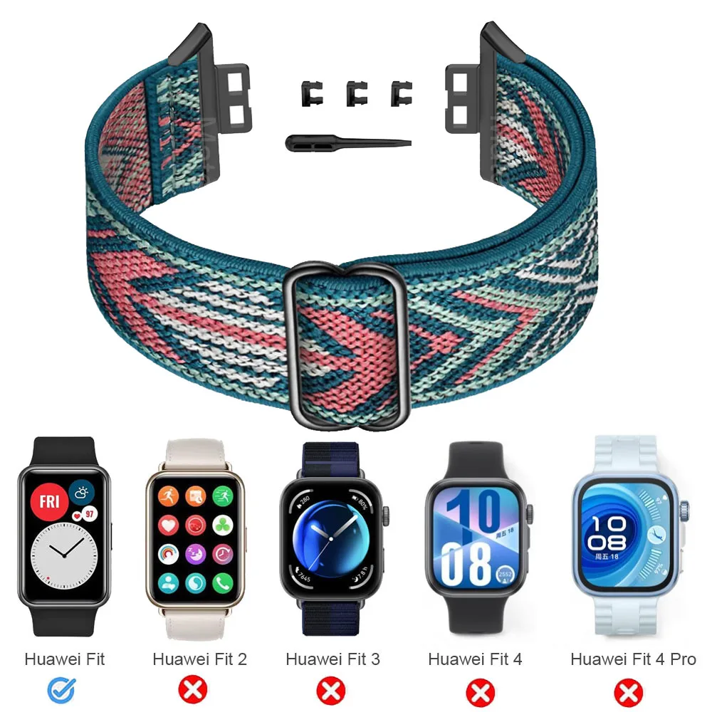 Nylonowa pętla do zegarka Huawei dopasowana do kobiet i mężczyzn, elastyczna opaska na nadgarstek