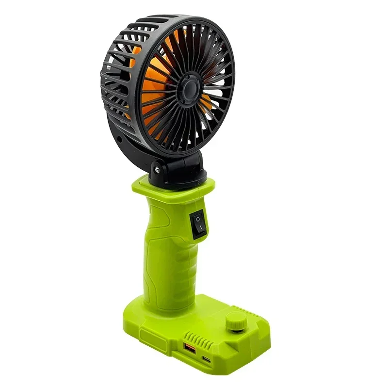 P108 Power Tool Part for Ryobi 18V Li-ion Battery USB Type-C Power Bank Infinite Speed Regulating Desk Fan Foldable Electric Fan
