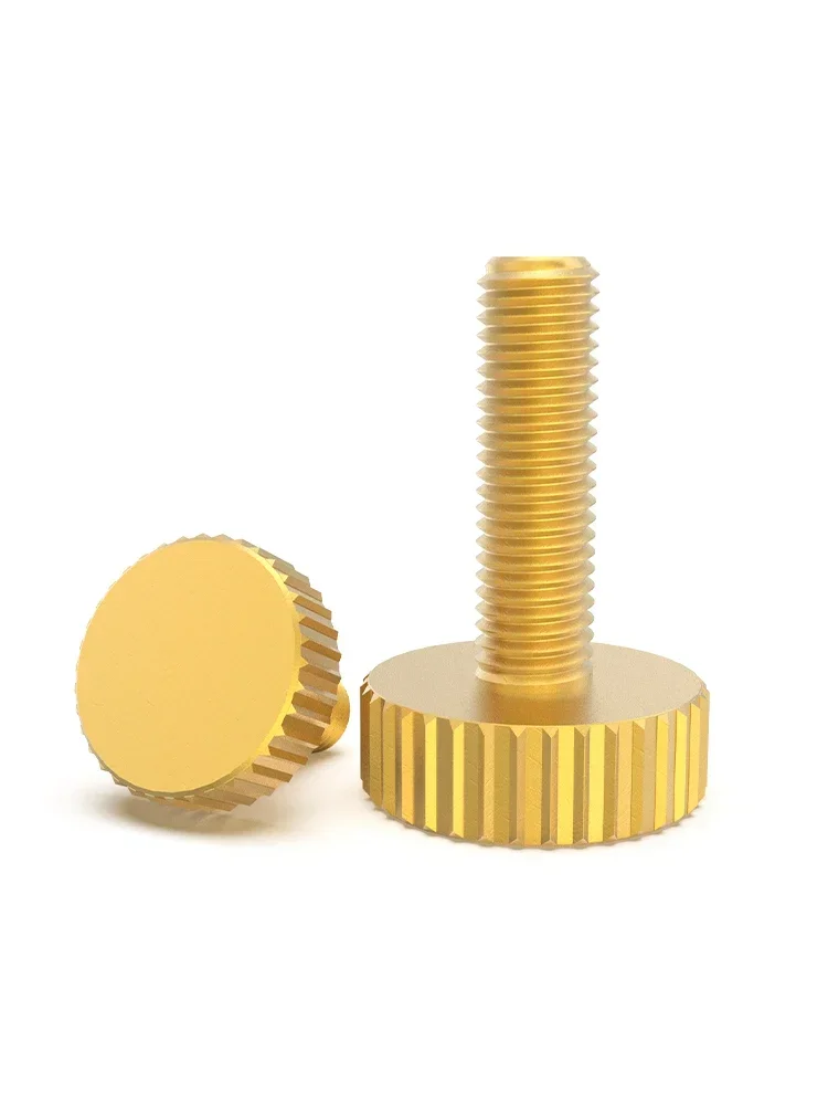 M6 M8 M10 X 8-35mm Length Brass Wide knurling Cup Flat Head Hand Screw Bolt