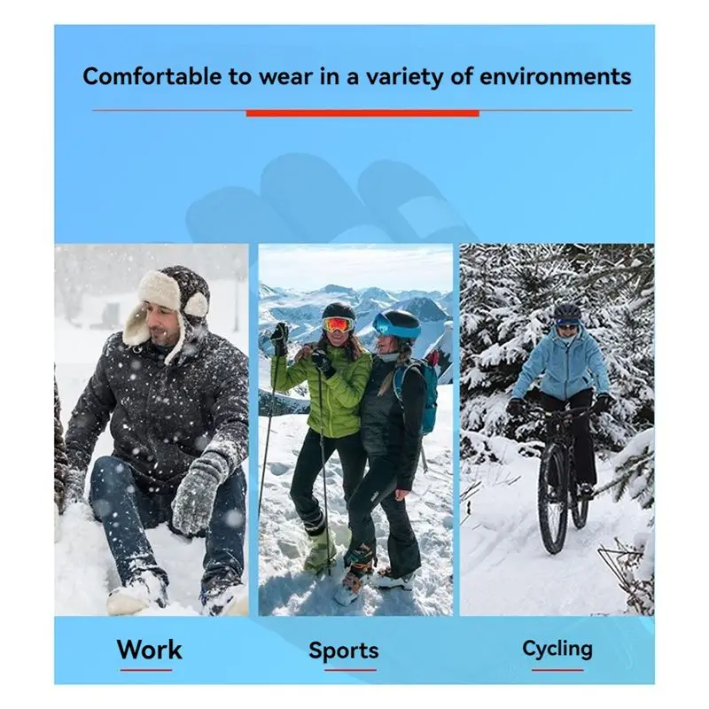 X08A 1 Pair Thermal Gloves Windproof Electric Heating Gloves Men Women For Ski Cycling For Motorcycle Heated Gloves