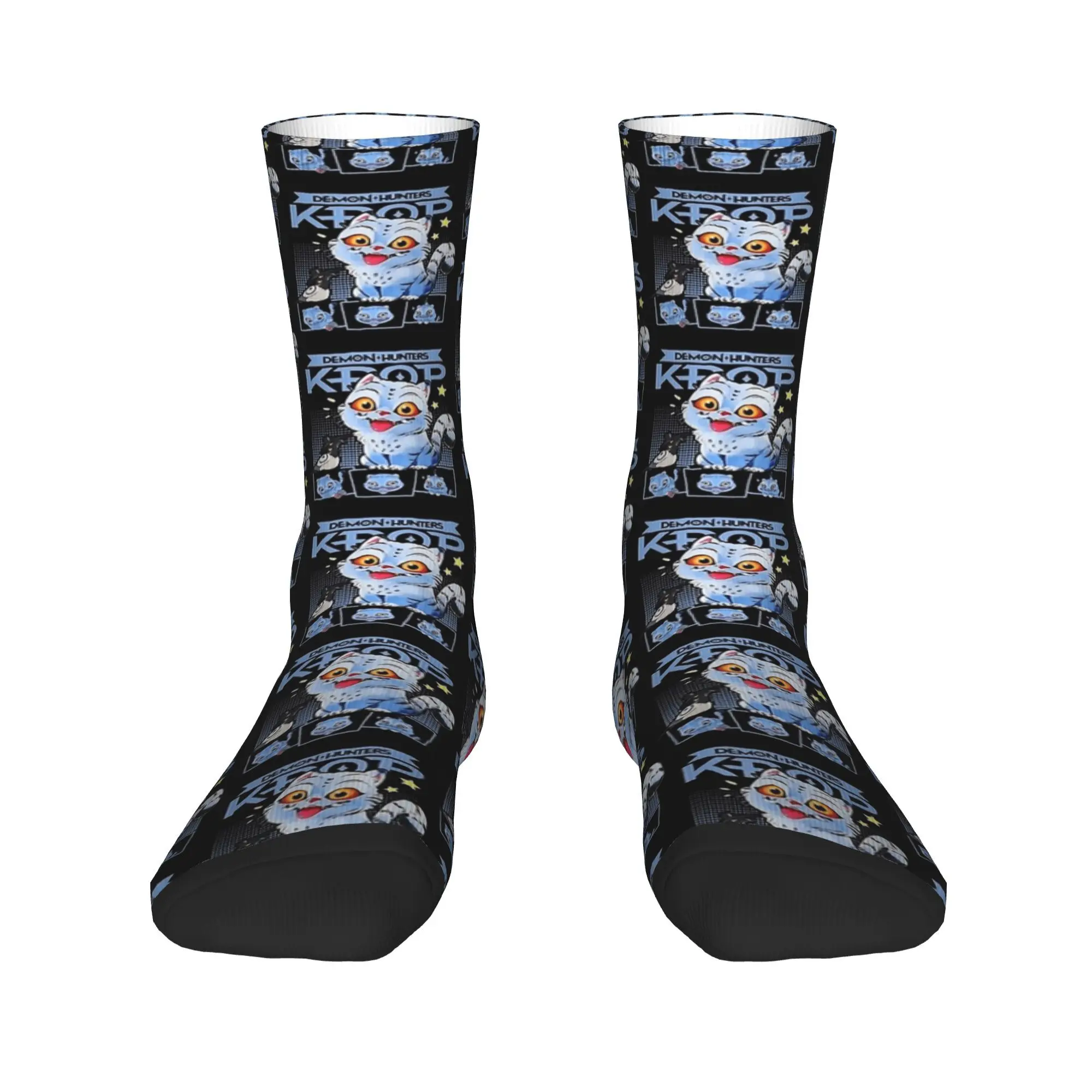 Calcetines de cazadores de demonios KPop azul tigre, medias de ocio, calcetines antideslizantes de primavera para parejas, calcetines suaves y transpirables para monopatín