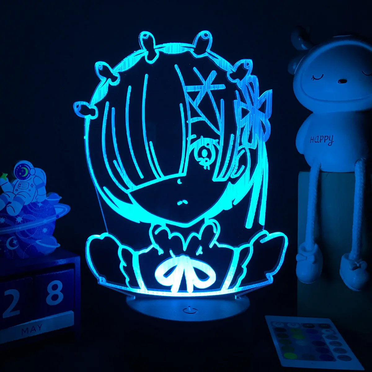 Anime Lamp Re Zero Starting Life In Another World Acrylic Glowing Stand for Room Decor Nightlight Gift Re Zero Rem Action Figure