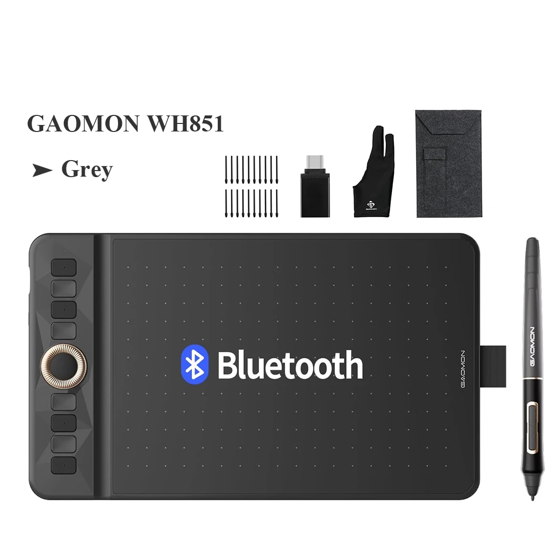 

GAOMON WH851 Беспроводной графический планшет Bluetooth 5.0 Соединение 16 тыс. уровней Ручка Давление 8x5 дюймов Планшет для рисования Поддержка Android
