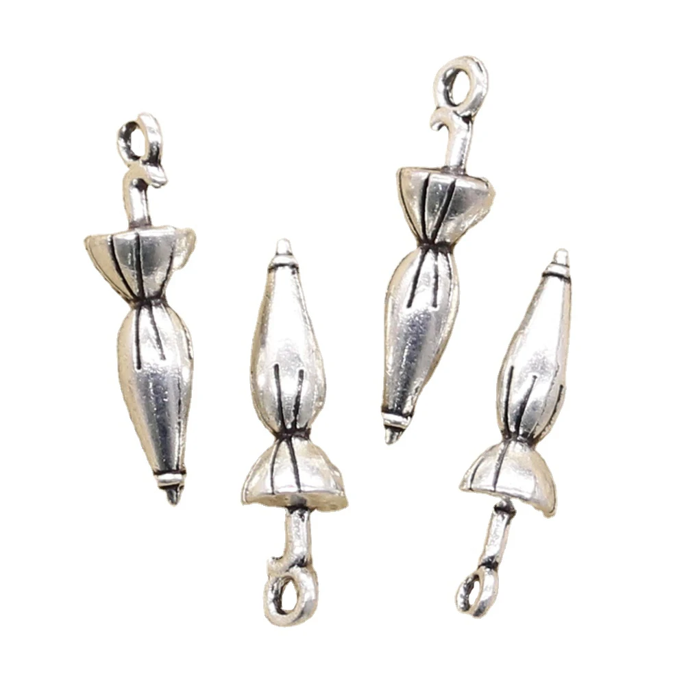 10pcs Charms Umbrella 7x27mm Antique Pendant Fit Vintage Tibetan Silver Color DIY Handmade Jewelry