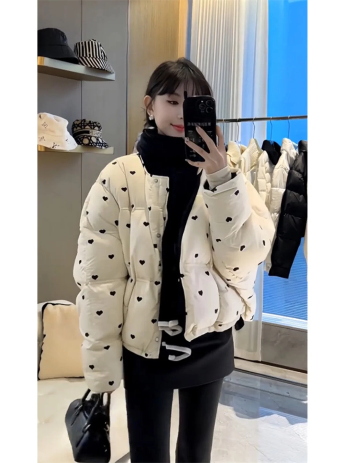 Ele ort Puffer Jaet Casacos femininos de inverno novo Sle Faionable High-End Feeling Ci Casual Love P...
