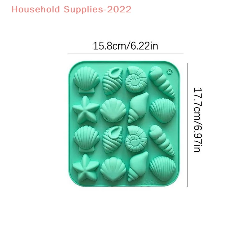 16 cavità Conchiglia Conchiglia Stelle marine Stampi in silicone Oceano Stampo in silicone Budino fai da te Griglia di ghiaccio Caramelle Torta al cioccolato Stampo da forno