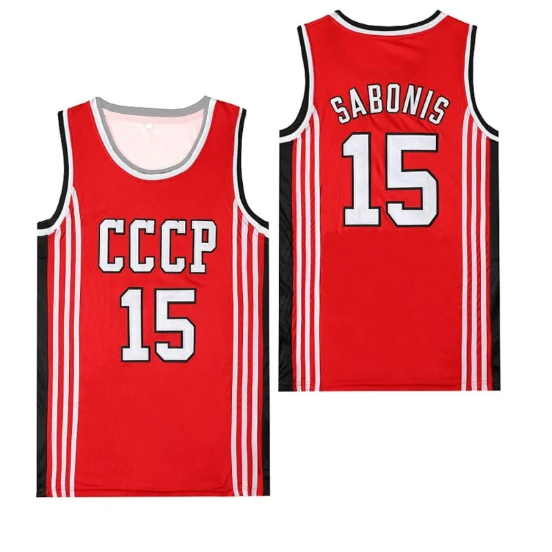 Bg Basketball Jerseys Cccp 15 Sabonis Jersey Sewing Embroidery Cheap Outdoor Sports Ventilate High-quality Red 2025New Summer