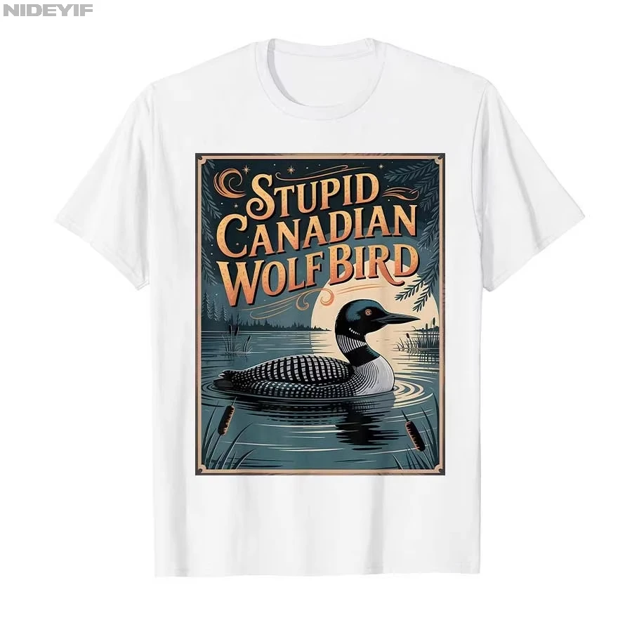 

Забавная футболка с изображением канадского волка-птицы для мужчин и женщин, 100% хлопок, короткий рукав, P712