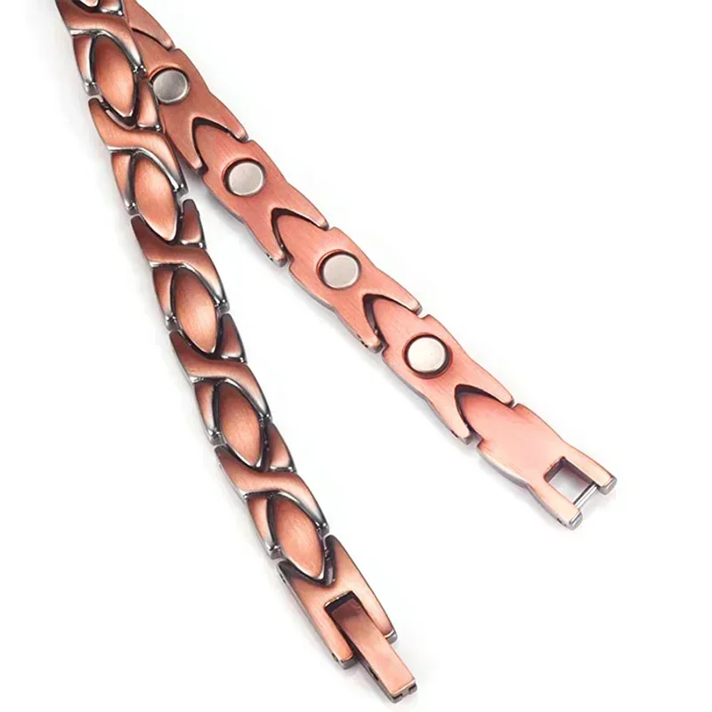 99.99% Pure Copper Magnetic Bracelets for Women with 3500 Gauss Effective Neodymium Magnets Adjustable Size Wholesale